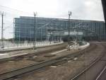 Blick auf den Hauptbahnhof von der S-Bahn aus
